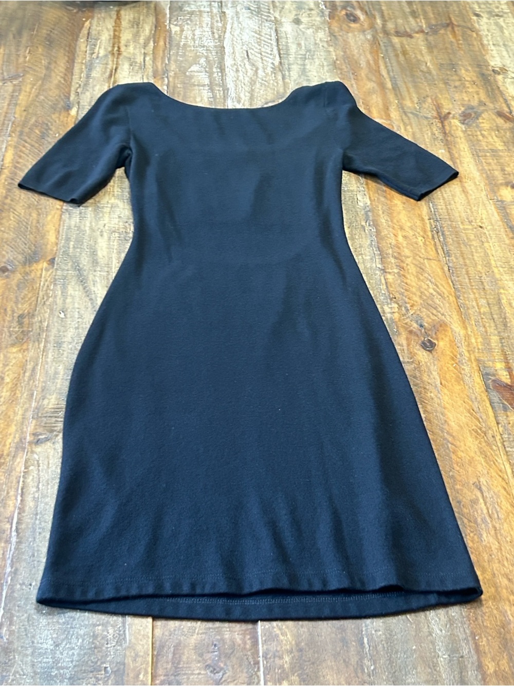 Theory Black Scoop-Neck Midi Dress